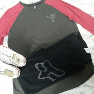 Fox vintage black fantum 3/4 long sleeve top